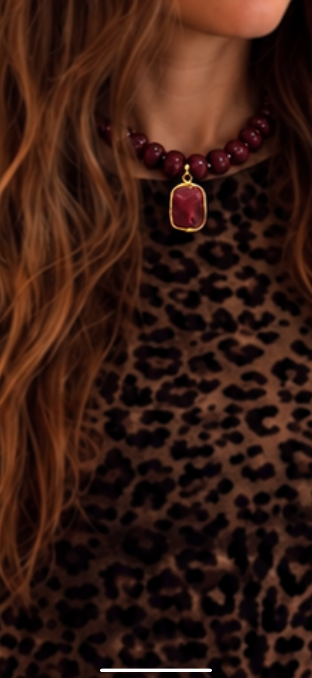 Natural Ruby Rondelle Necklace with 18K Gold-Wrapped Ruby Pendant