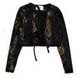 Black Crushed Velvet Tie Front Cardigan