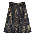 Black Crushed Velvet Flair Skirt