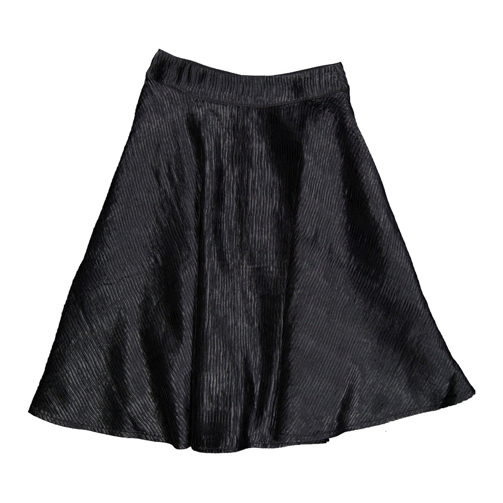 Black Crinkle Taffeta Skirt