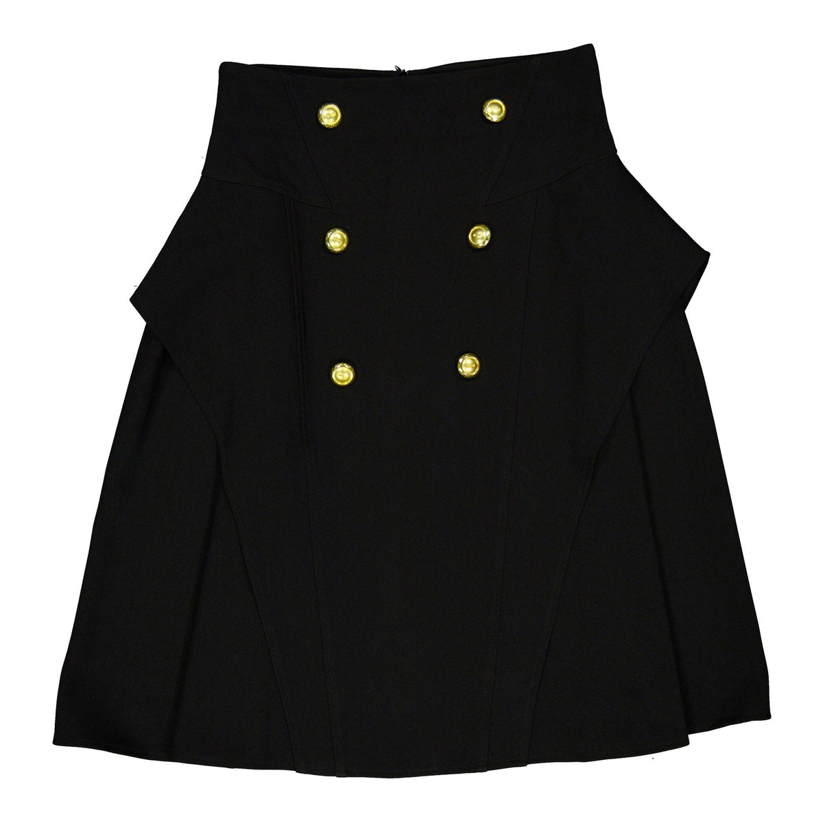 Black Gold Button Blazer Skirt