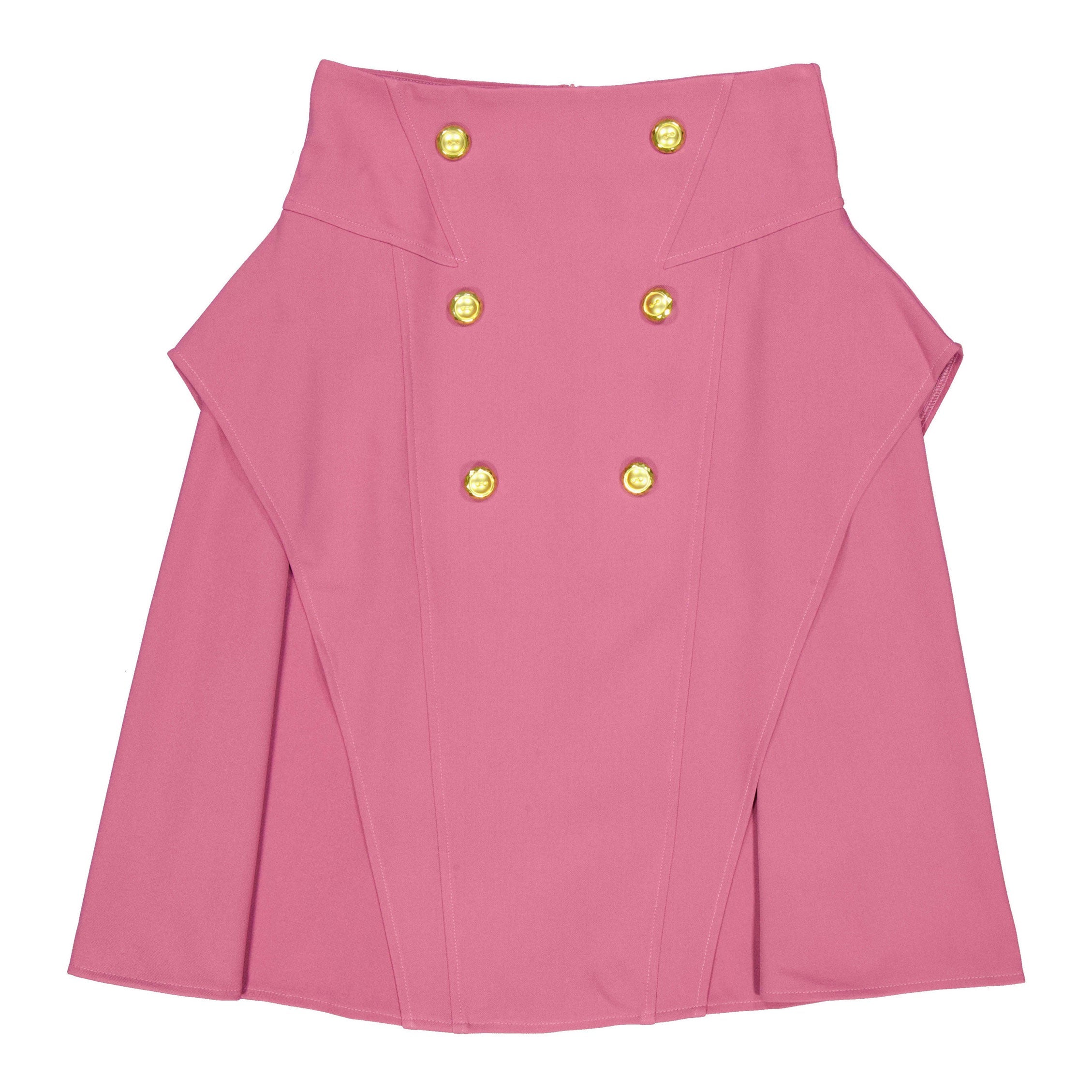 Pink Gold Button Blazer Skirt