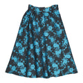 Black/Teal Floral Taffeta Skirt