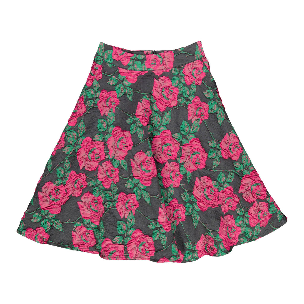 Black/Pink Rose Taffeta Skirt