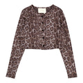 Charcoal Leopard Button Front Cardigan