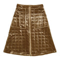Camel Quilted Zipper Front Skirt