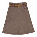 Heather Brown Wool Stud Pencil Skirt