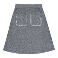 Grey Tweed Pocked Front Skirt