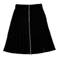 Black Velvet Zipper Front Skirt